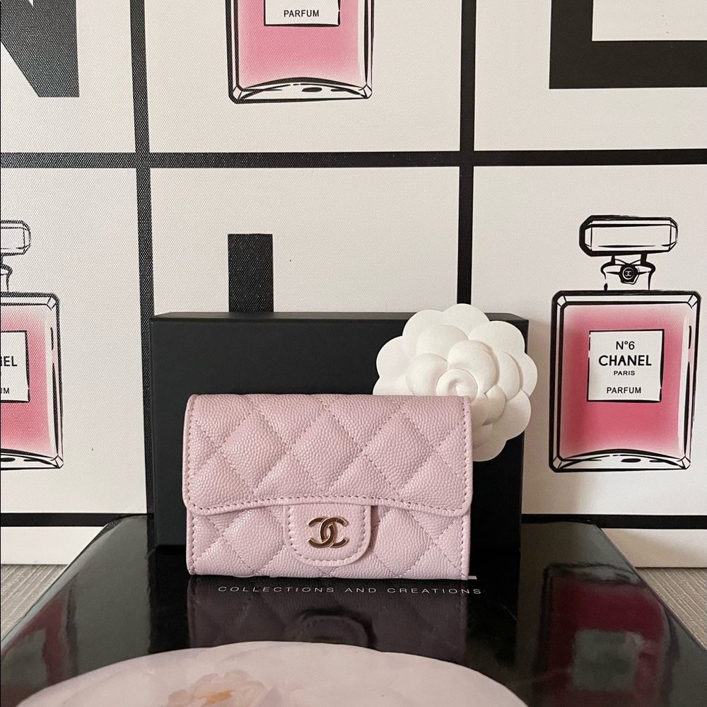 CHANEL Flap Card Holder Wallet Light Pink 🌸🌸